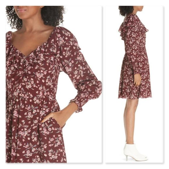 Rebecca Taylor Tilda Floral Silk Ruffle Dress - Picture 2 of 14